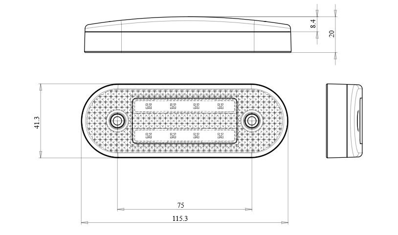 Lampa obrysowa pozycyjna boczna z kierunkiem LED 12V/24V wodoodporna IP68 LED pomarańczowa neon z przewodem 32381