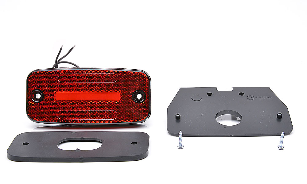 Lampa obrysowa pozycyjna boczna W157 12V/24V wodoodporna IP68 LED czerwona neon z przewodem 35541