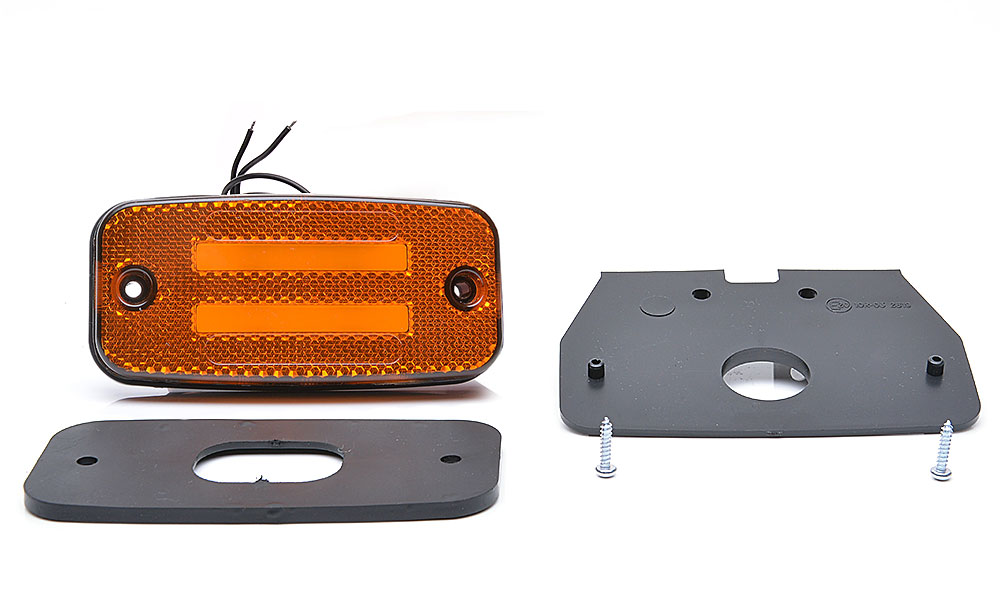 Lampa obrysowa pozycyjna boczna W158 12V/24V wodoodporna IP68 LED pomarańczowa podwójny neon z przewodem 35543