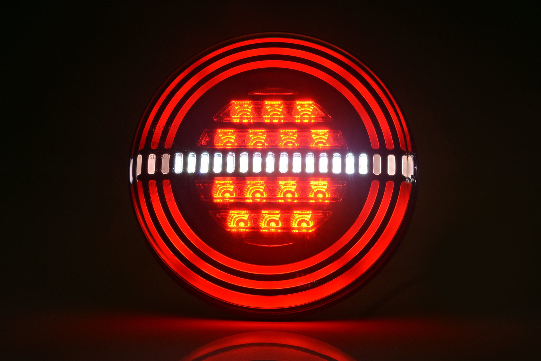 Lampa zespolona tylna okrągła W192 LED 12V/24V wodoodporna IP66/68 uniwersalna prawa, lewa neon 35576