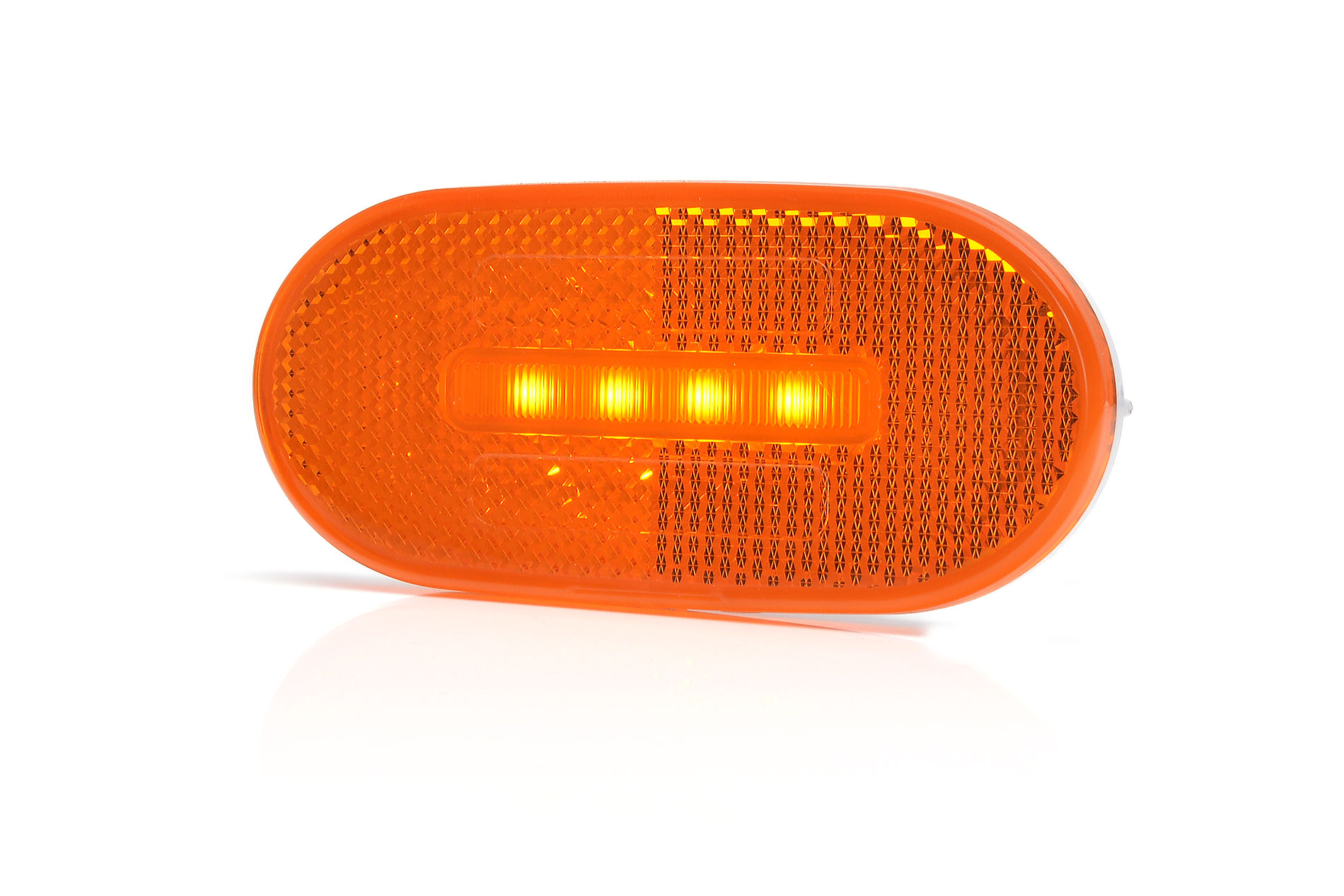Lampa obrysowa pozycyjna boczna elipsa W196 12V/24V LED wodoodporna IP66/68 pomarańczowa 35579
