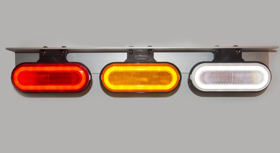 Lampa obrysowa pozycyjna boczna elipsa W198 12V/24V LED wodoodporna IP66/68 pomarańczowa neon 35581