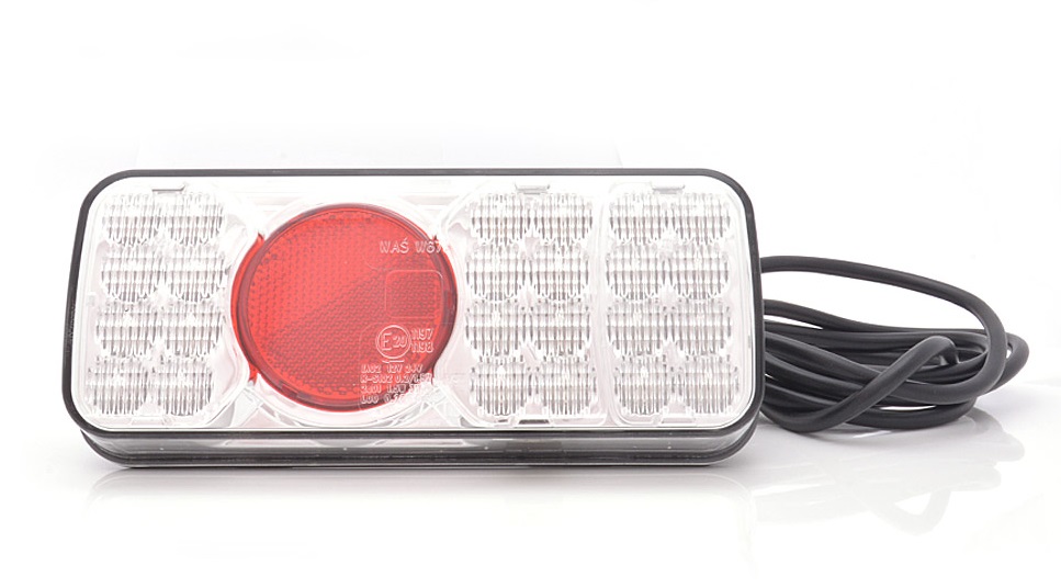 Lampa tylna zespolona diodowa W66P 6-funkcyjna oświetlenie tablicy rejestracyjnej LED 12/24V prawa wodoodporna z przewodem 35918