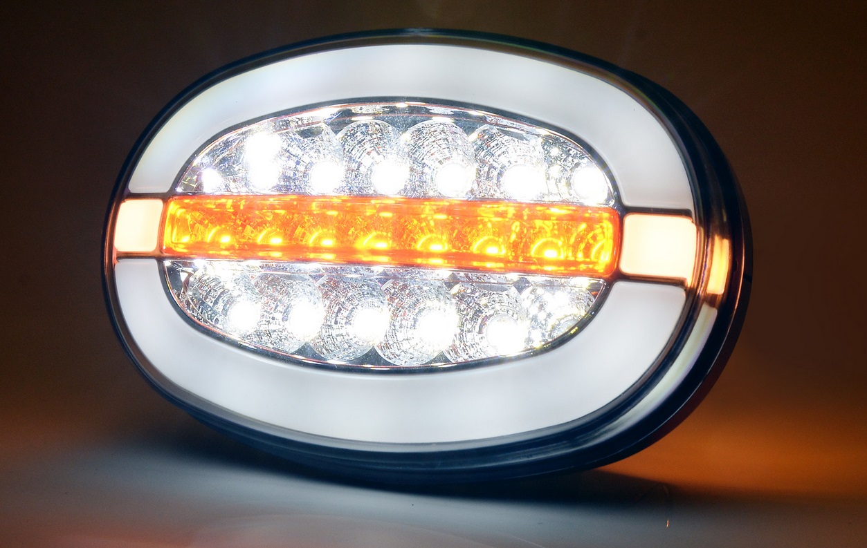 Lampa zespolona przednia elipsa W206 uniwersalna prawa-lewa LED 12V/24V wodoodporna IP66/68 neon 36552