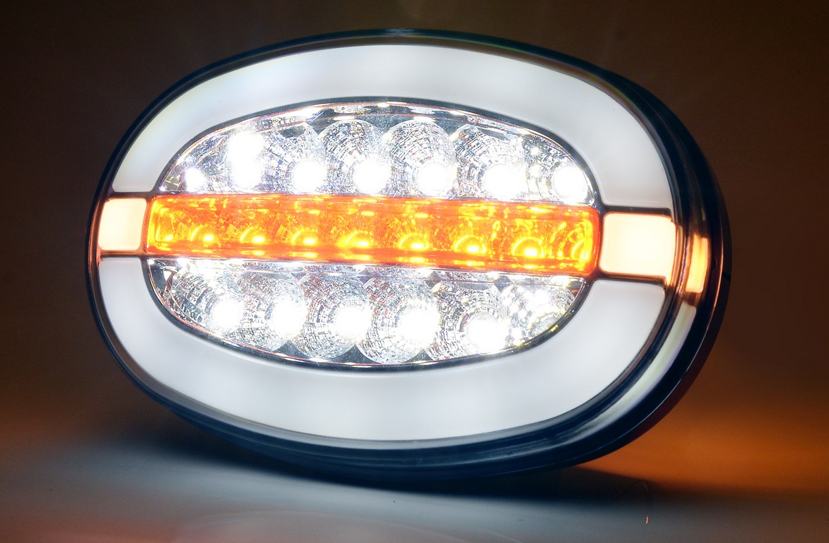 Lampa zespolona przednia elipsa W206 uniwersalna prawa-lewa LED 12V/24V wodoodporna IP66/68 neon 36554