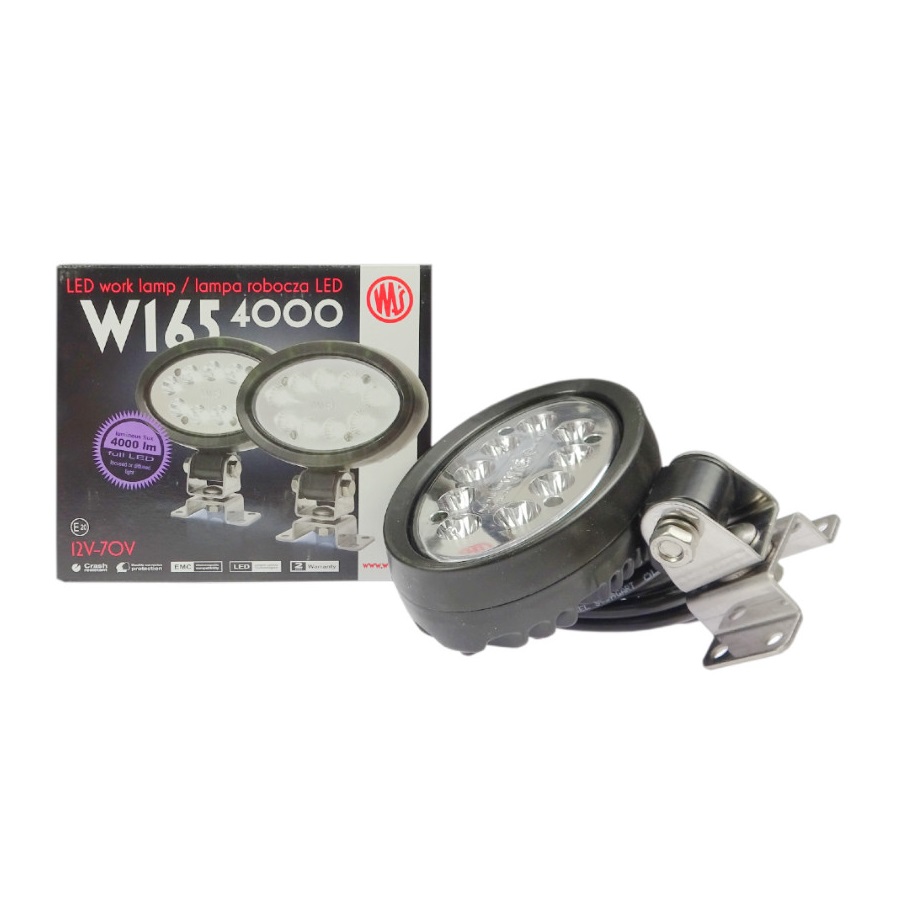 Lampa robocza 4000L W165 światło skupione 12/70V aluminiowa wodoodporna IP68 9 - LED układ antyzakłócenowy 40433
