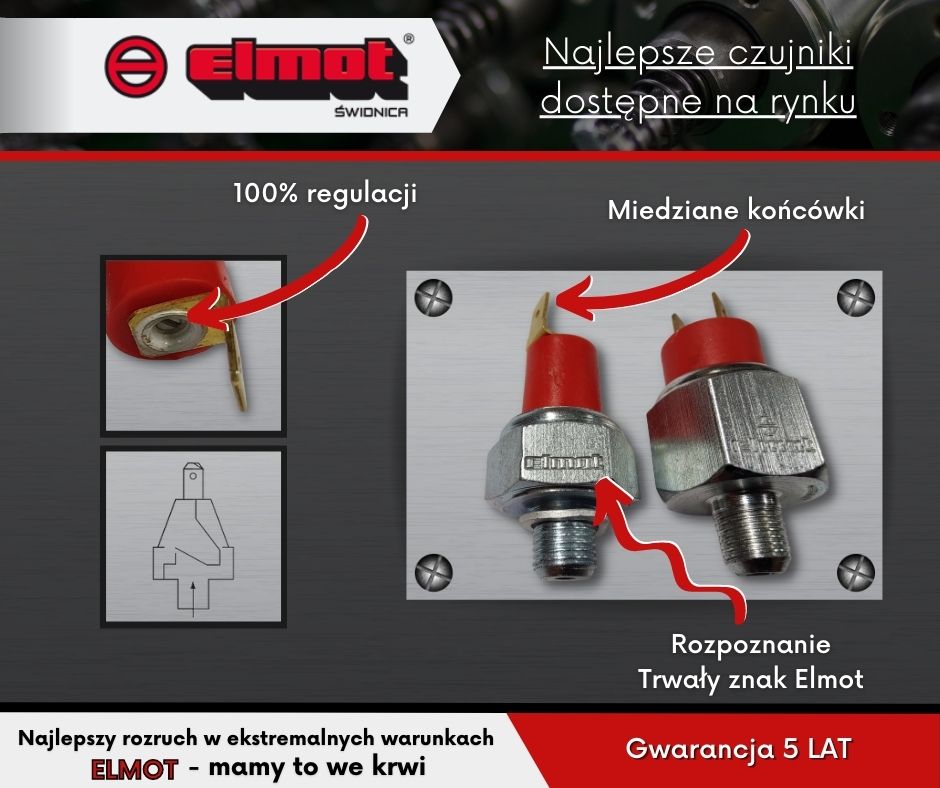 Hydrauliczny włącznik światła (czujnik) STOP płaskie do Ursus C-360 ELMOT 41544