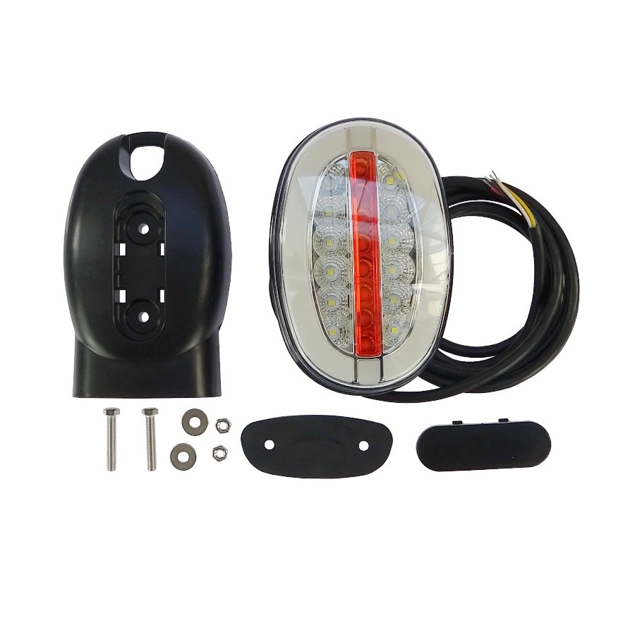 Lampa zespolona przednia elipsa W206DD uniwersalna prawa-lewa LED 12V/24V wodoodporna IP66/68 neon kierunek pływający 41686
