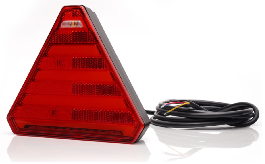 Lampa zespolona tylna 6-funkcyjna prawa W245DD 12V/24V LED wodoodporna bez oświetleniem tablicy rejestracyjnej z przewodem kierunek pływający neon 42320