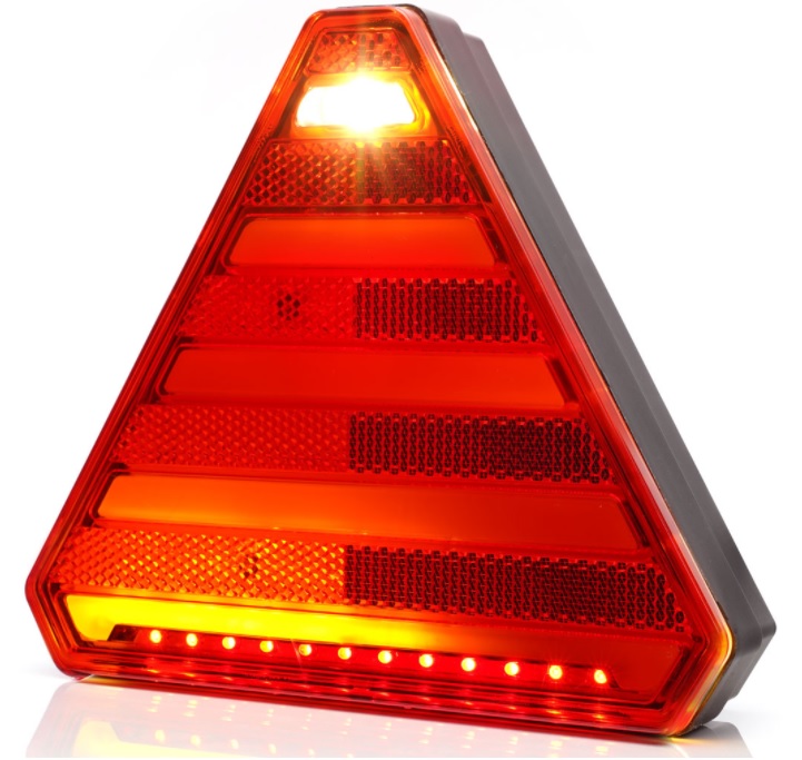 Lampa zespolona tylna 6-funkcyjna prawa W245DD 12V/24V LED wodoodporna bez oświetleniem tablicy rejestracyjnej z przewodem kierunek pływający neon 42320