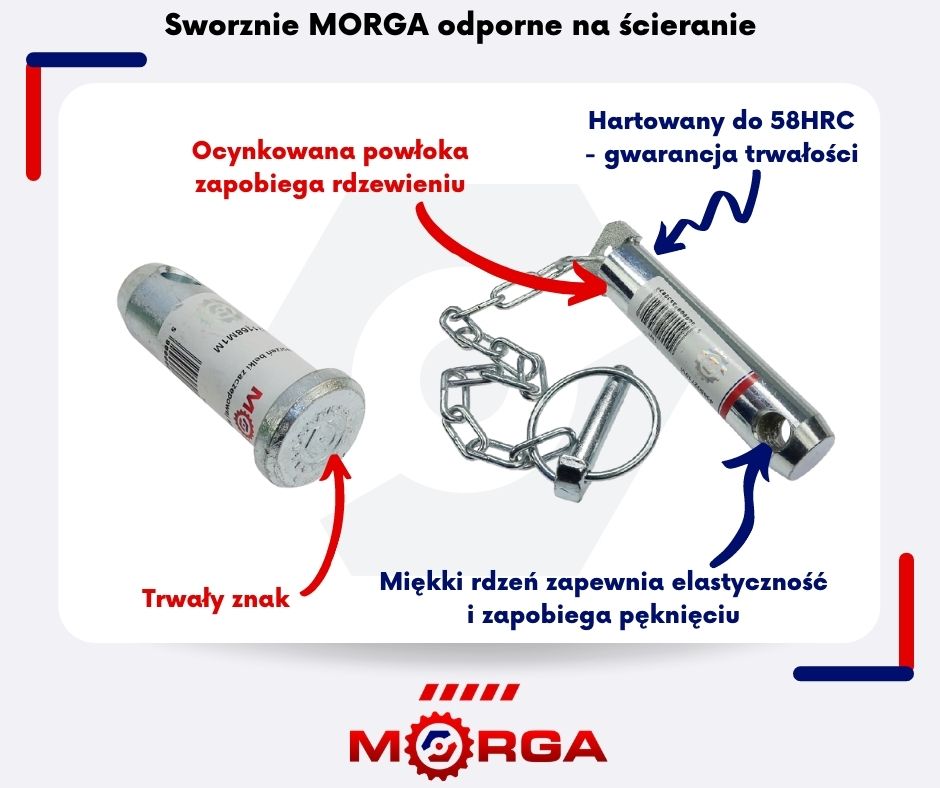 Sworzeń widłaka zaczepu Ursus MF3 hartowany 42751