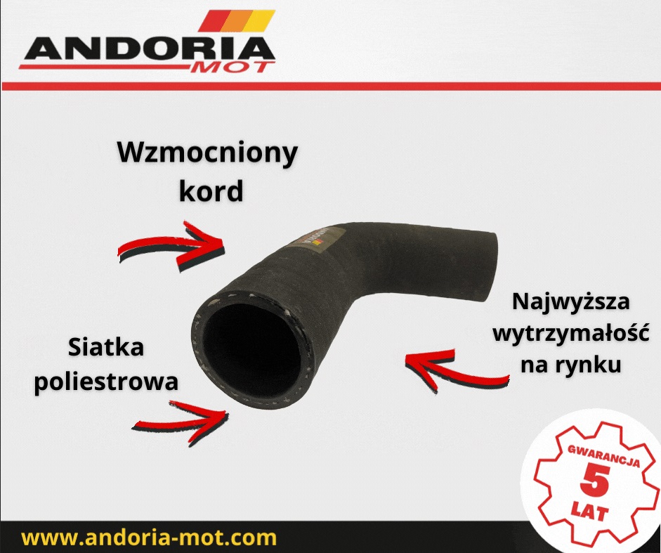 Przewód chłodnicy górny L32456 zbrojony kord do John Deere 44062