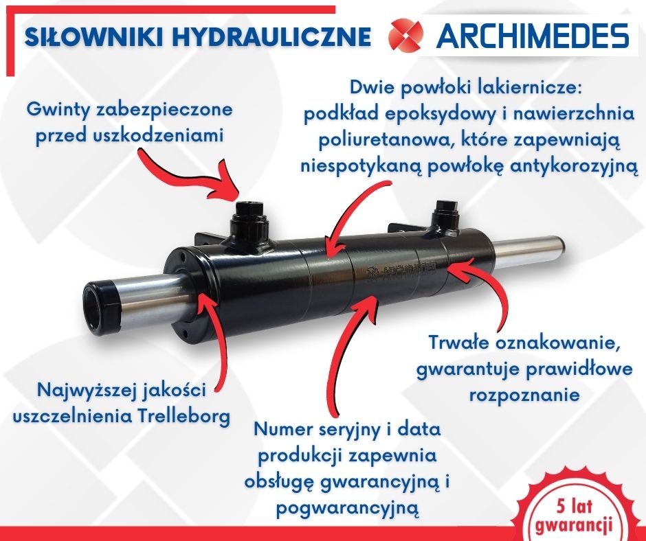 Cylinder hydrauliczny siłownik dwustronnego działania CJ2F-40/22/160 ARCHIMEDES 44791
