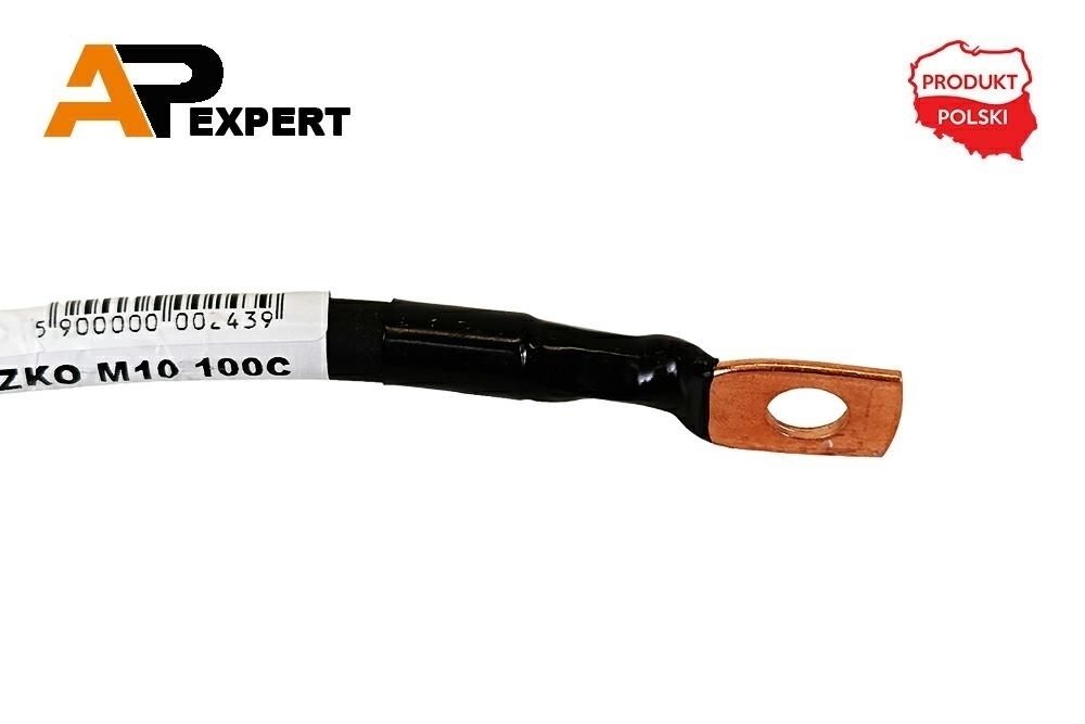 Przewód elektryczny plusowy 100cm klema/oczko M10 25mm2 KLEMA/OCZKO M10 100C