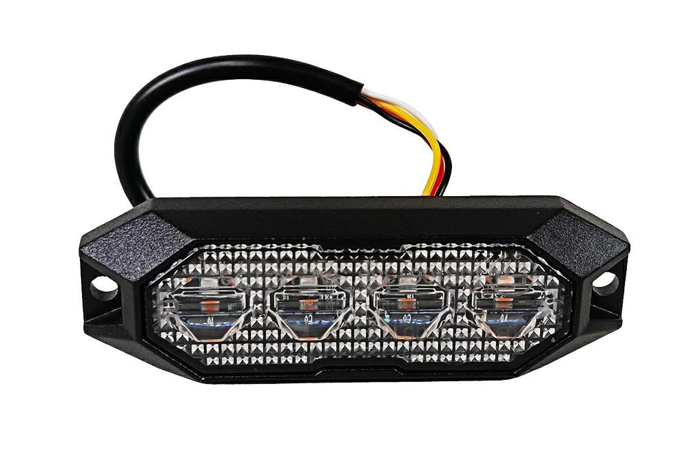 LAMPA OBRYSOWA/STROBOBOSKOPOWA 4XLED 12/24V POMARAŃCZOWA