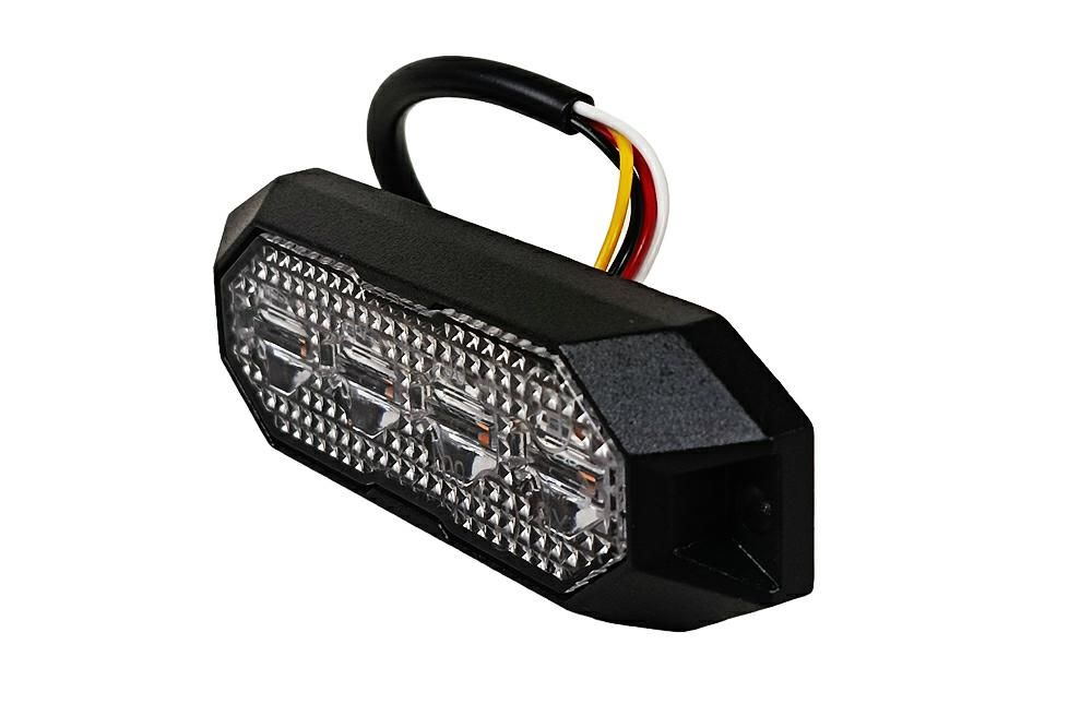 LAMPA OBRYSOWA/STROBOBOSKOPOWA 4XLED 12/24V POMARAŃCZOWA