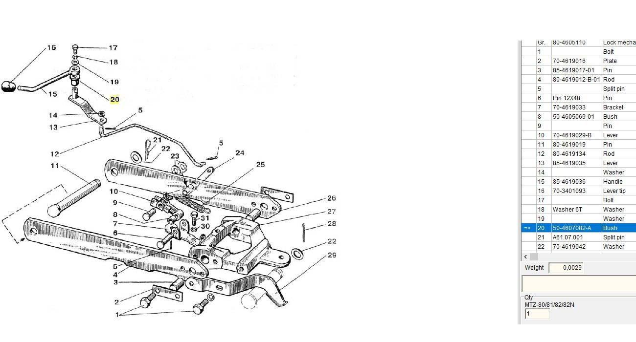 Tulejka regulatora MTZ 504607082A-BY