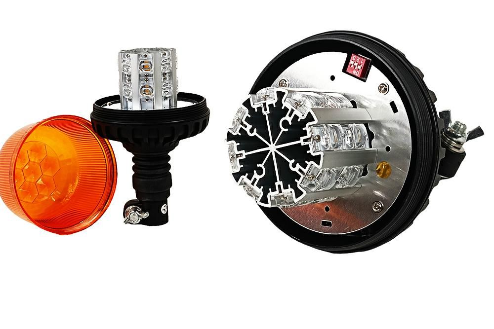 KOGUT LED LAMPA OSTRZEGAWCZA BŁYSKOWA 12-24V UCHWYT MIĘKKI