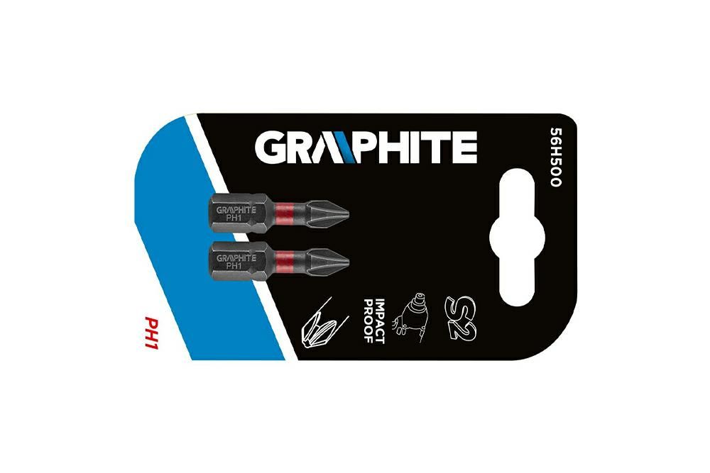 Bity udarowe PH1 25mm 2szt 56-500 GRAPHITE 56H500