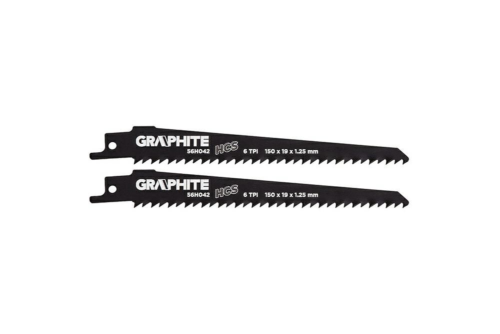 Brzeszczot do piły szablastej HCS 150x19x1,25mm kpl 2 szt 6TPI GRAPHITE 56H042