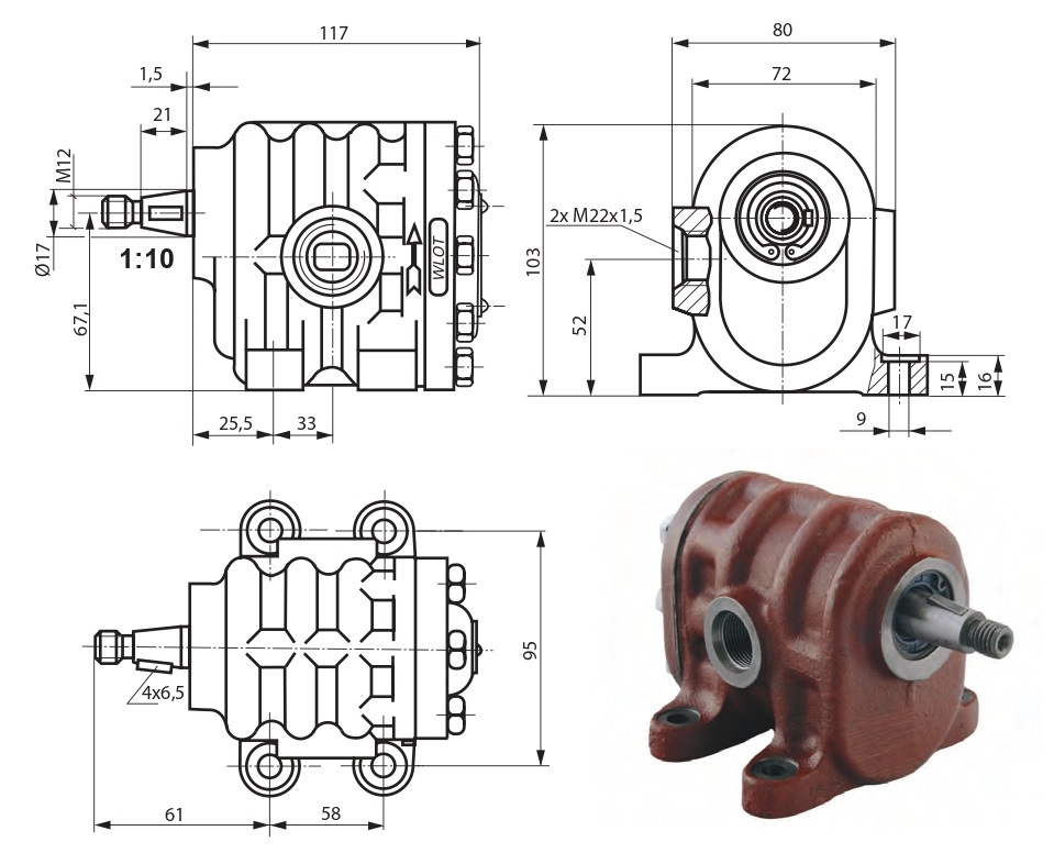 Pompa hydrauliczna podnośnika do Ursus C-330 3357