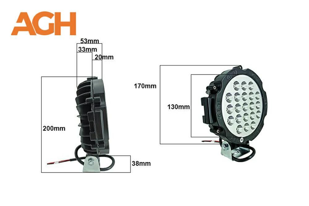 HALOGEN ROBOCZY OKRĄGŁY LED LAMPA ROBOCZA HC 63W YELLOW- ŻÓŁTY