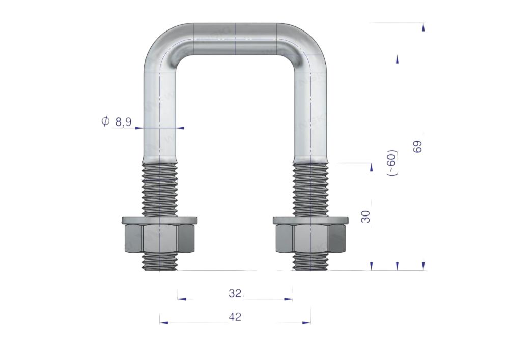Jarzmo cybant M10 32x60 Waryński W-M10-30X60