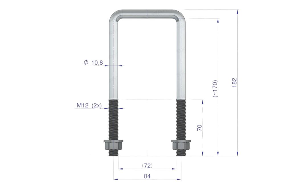 Jarzmo cybant M12 72x100 Waryński W-M12-70X100