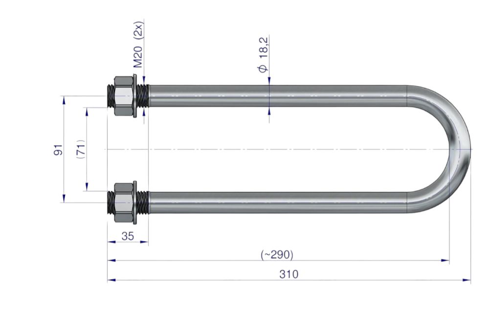 Jarzmo cybant M20 71x290 Waryński W-CM20-70X290