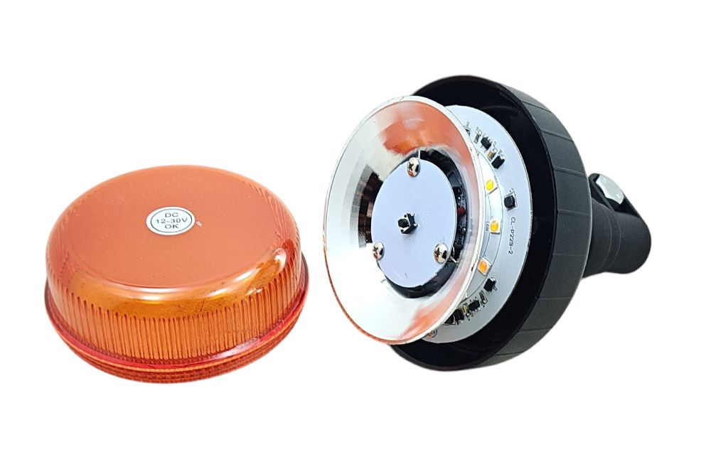 KOGUT LED LAMPA OSTRZEGAWCZA BŁYSKOWA 12-24V UCHWYT MIĘKKI