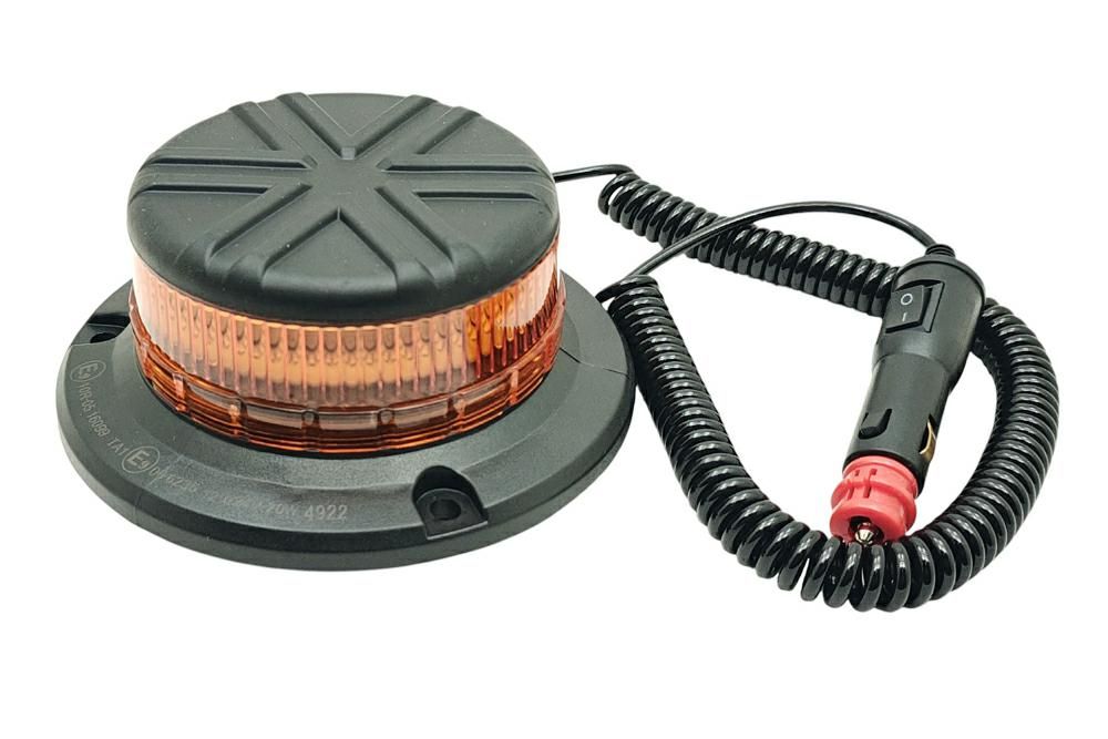 KOGUT LED LAMPA OSTRZEGAWCZA BŁYSKOWA 12/24V MAGNES