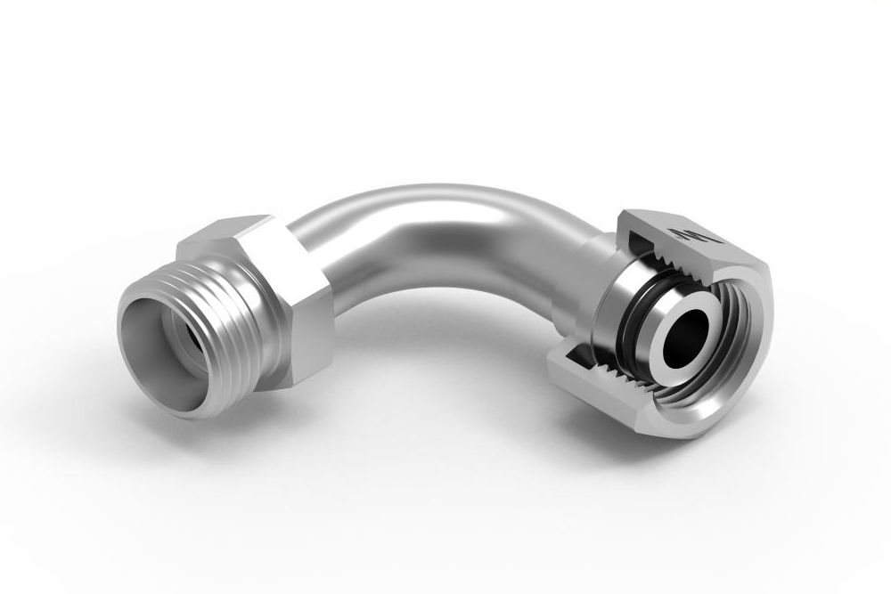 Kolanko hydrauliczne metryczne łukowe AB M18X1.5 12L (XEVW) WARYŃSKI W-5811151218-L