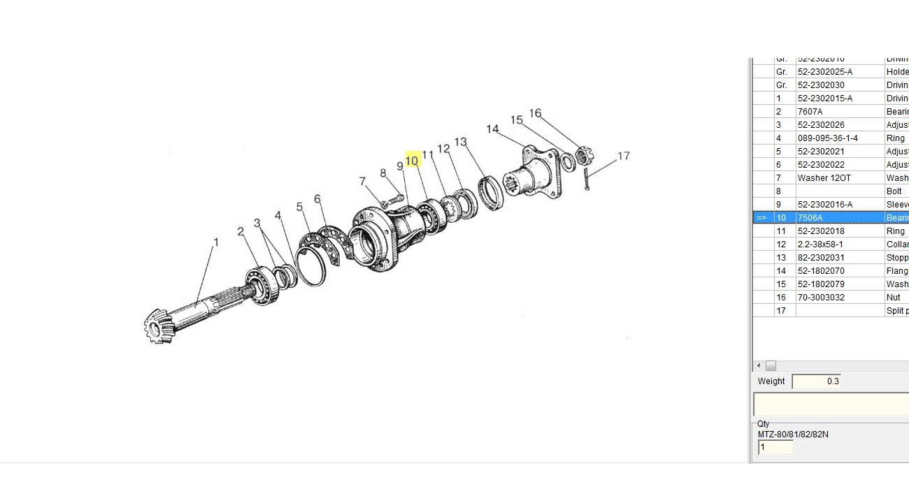 Łożysko CRAFT 7506/32206 do przekładni głównej MTZ 1025 32206