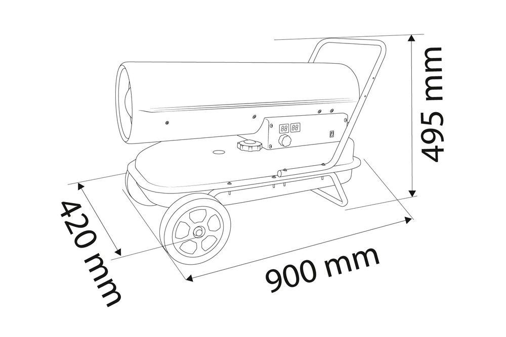 NAGRZEWNICA OLEJOWA 30KW ZBIORNIK 38L KÓŁKA