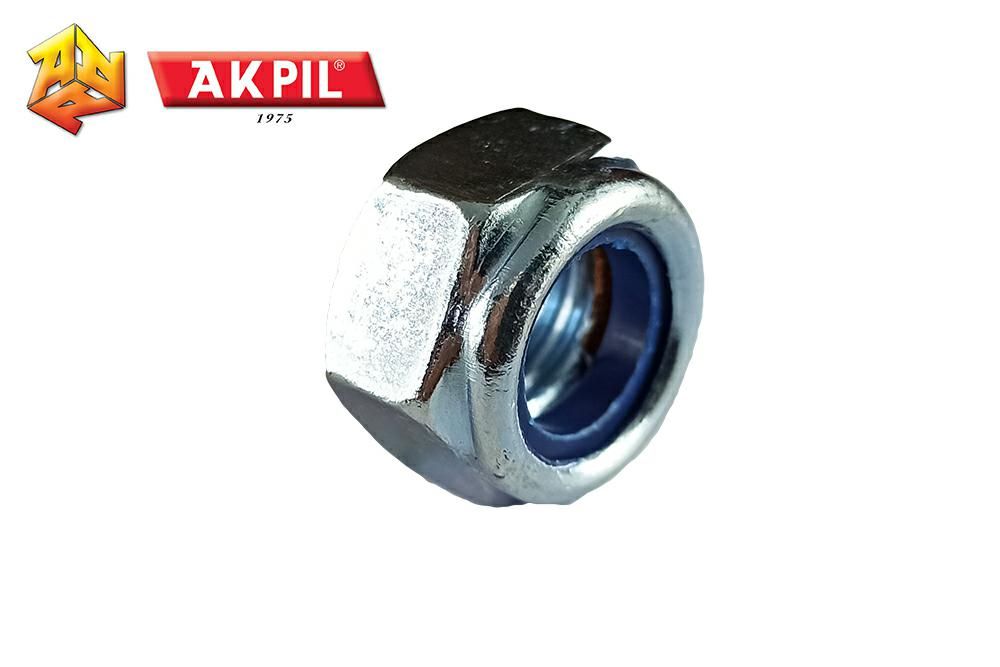 Nakretka M12 z wkladka teflonowa ocynk Akpil M12TEFLON7774AKPIL
