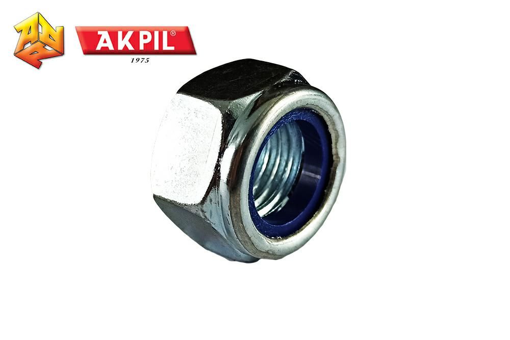 Nakretka M20 z wkladka teflonowa ocynk DIN985 PN82175 Akpil M20AKPIL5321