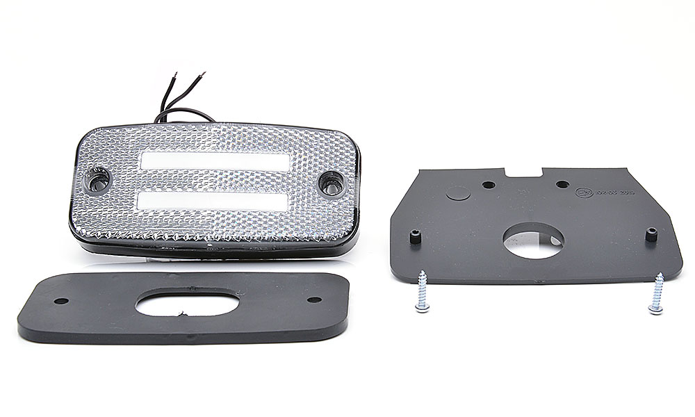 Lampa obrysowa pozycyjna przednia W158 12V/24V wodoodporna IP68 LED biała podwójny neon z przewodem 35544