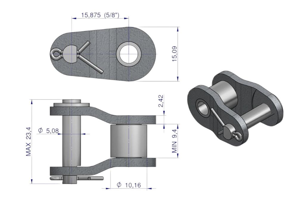 PÓŁOGNIWO ŁAŃCUCHA P10AH-1  50H R1 5/8 WWARYŃSKI