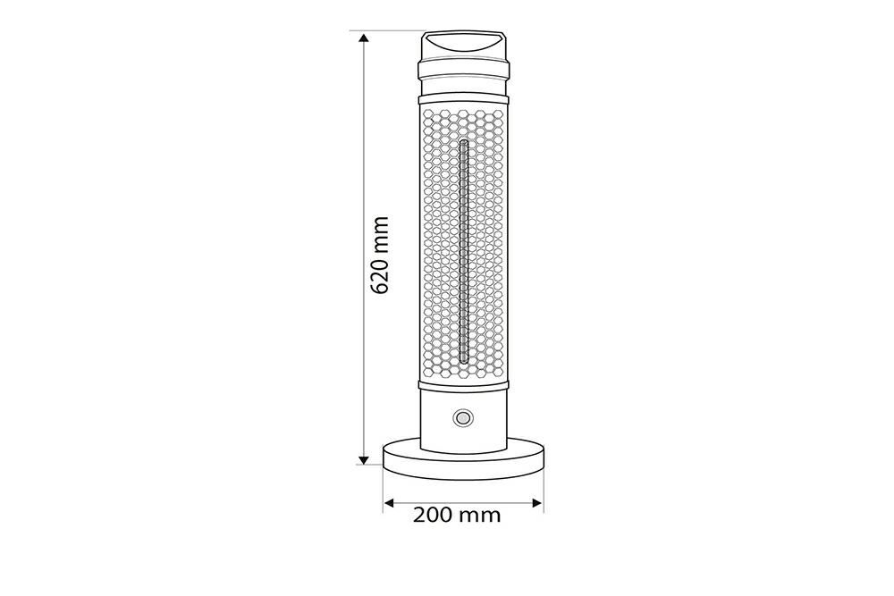 PROMIENNIK STOJĄCY 1000W IP44 ELEMENT GRZEJNY CARBON FIBER LAMP