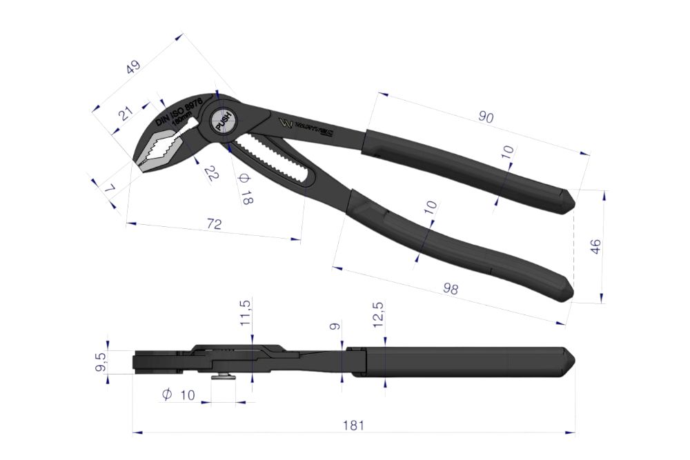 SZCZYPCE 180MM DO RUR  SZYBKONASTAWNE ZAKRES SZCZĘK 42MM