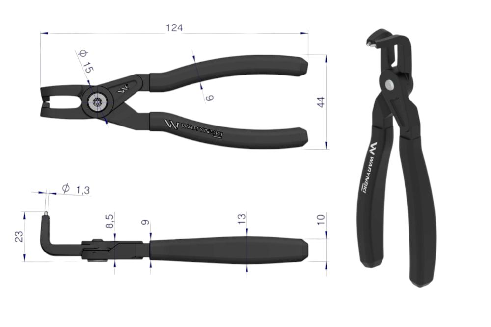 SZCZYPCE SEGERA 127MM WEWNĘTRZNE WYGIĘTE WARYŃSKI