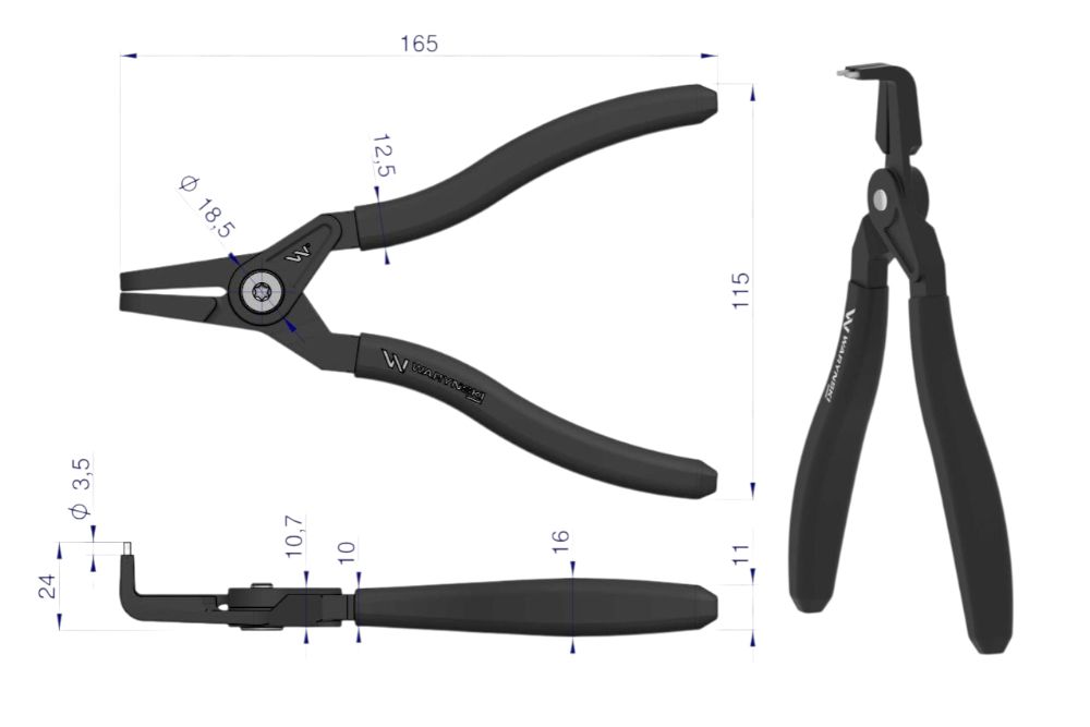 SZCZYPCE SEGERA 178MM ZEW WYGIĘTE WARYŃSKI