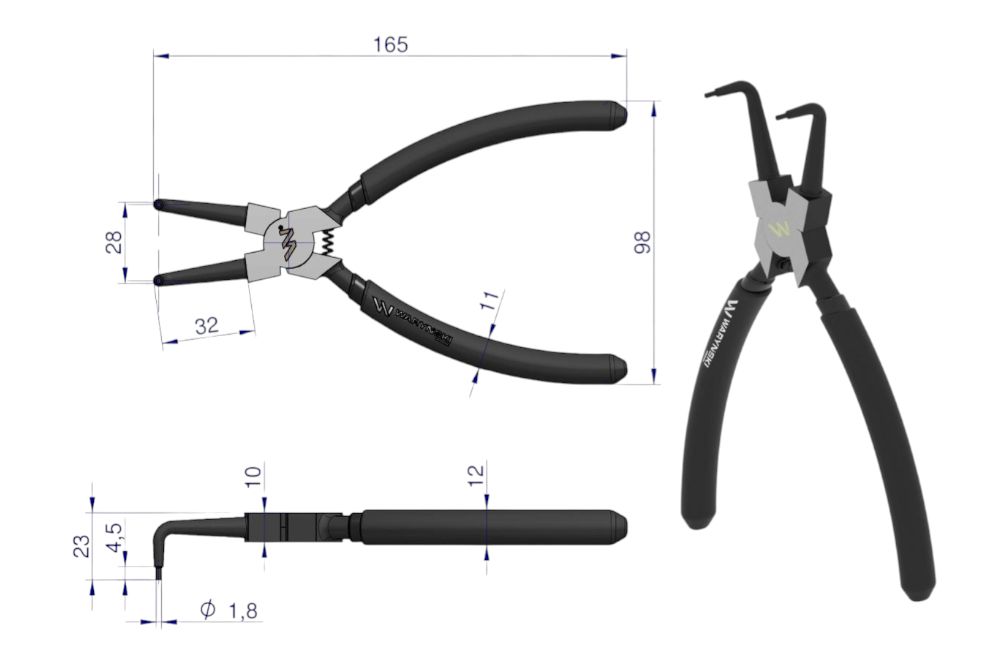 SZCZYPCE SEGERA 180MM WEWNĘTRZNE WYGIĘTE