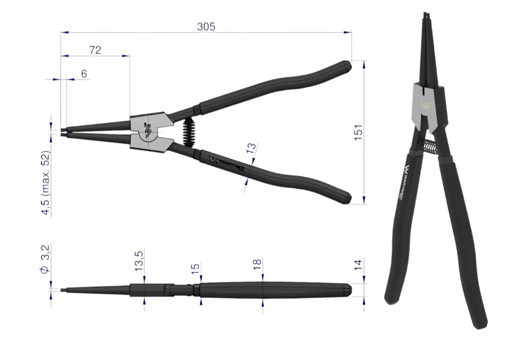 SZCZYPCE SEGERA 300MM ZEW. PROSTE WARYŃSKI