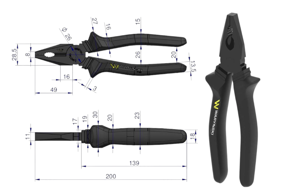 SZCZYPCE UNIWERSALNE 200MM WARYŃSKI