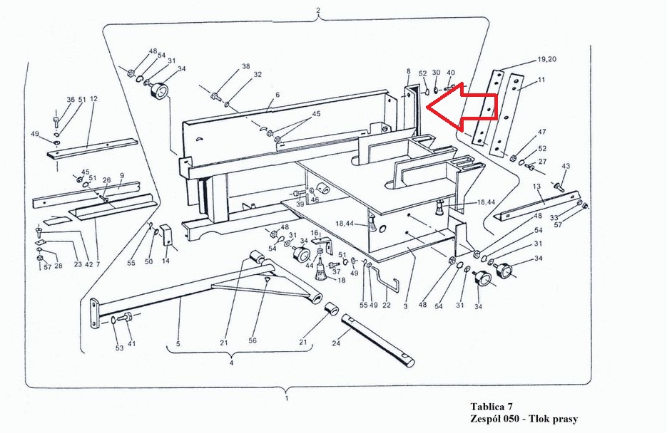 Nóż tłoka prasa Z-224 Sipma
