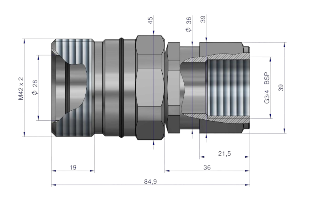 SZYBKOZŁĄCZE HYDR. SKR GN. G3/4 GW.W