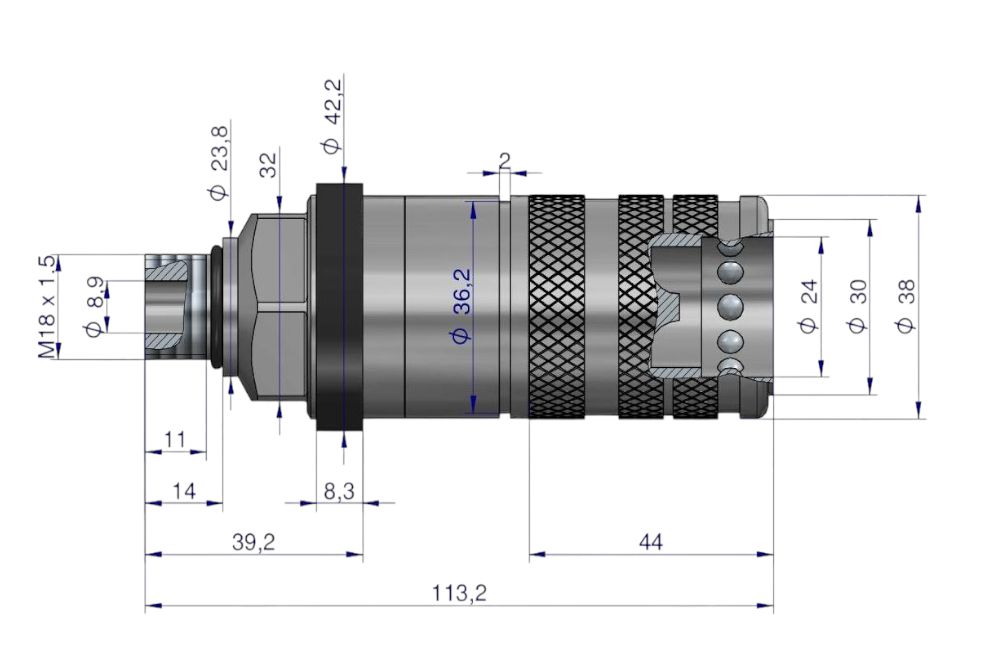 SZYBKOZŁĄCZE ZRYW GN. M18X1.5 GW.ZEW EU