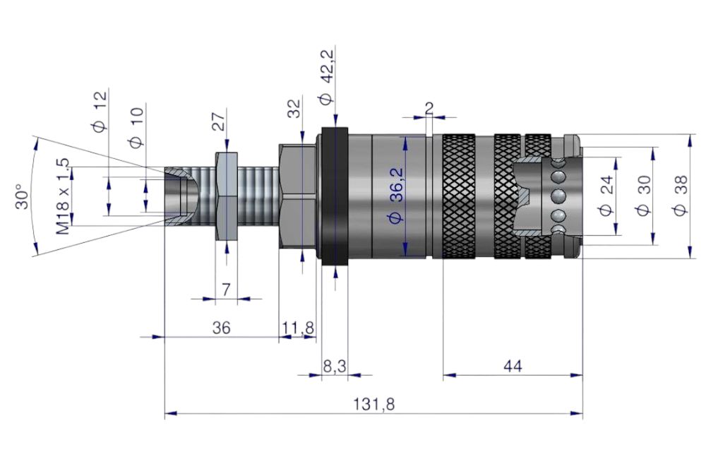 SZYBKOZŁĄCZE ZRYW GN. M18X1.5 GW.ZEW LON