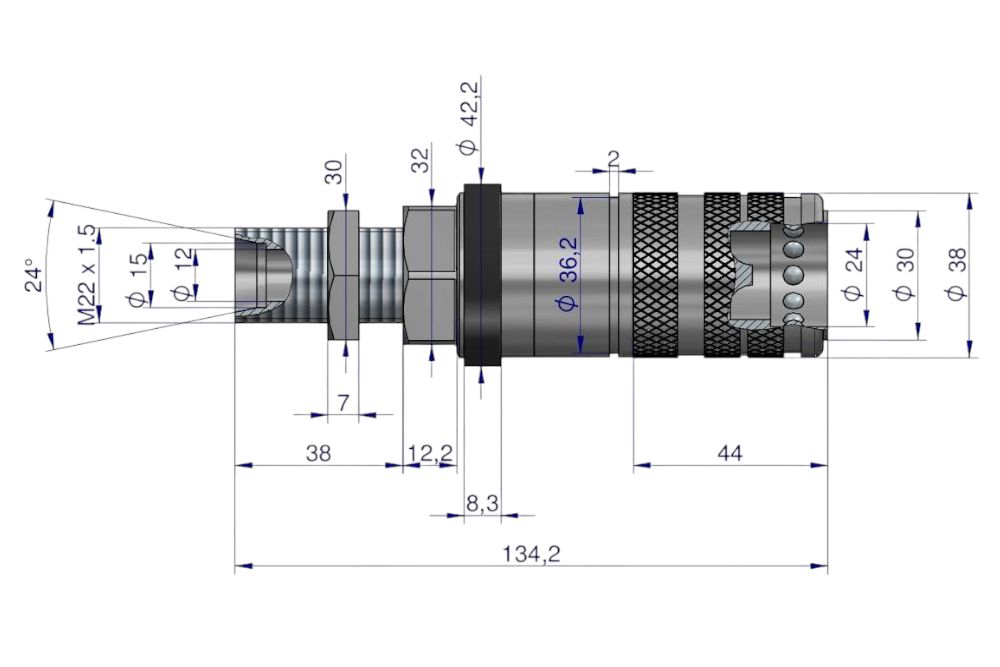 SZYBKOZŁĄCZE ZRYW GN. M22X1.5 GW.ZEW LON